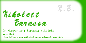 nikolett barassa business card